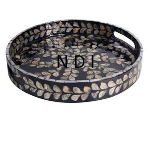 Bandeja de madera de diseño recién llegado, acabado con incrustaciones de hueso, estilo único, bandeja para servir té o café dulce o pastel - Product Image 1