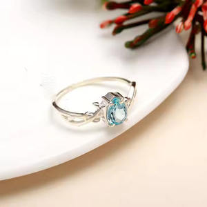 Anillo de piedra de apatita con corte de pera romántico para mujer de Plata de Ley 925 a granel al por mayor, diseño moderno para regalo de fiesta de compromiso de boda - Product Image 2