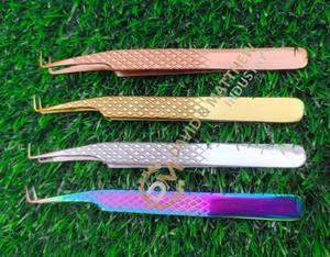 แหนบต่อขนตาสูงทำจากสเตนเลส90องศาอุปกรณ์แต่งคิ้วปลายแหลมไฟเบอร์ออกแบบโลโก้ได้ตามต้องการเพื่อความงาม - Product Image 6