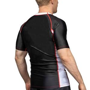 Rash Guard de compression de haute qualité pour hommes Logo personnalisé à manches courtes solide noir Jiu Jitus BJJ Rash Guard aux meilleurs prix - Product Image 6