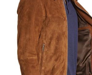 Venta al por mayor de calidad superior con cremallera Bolsillos Welted Parte inferior gruesa Turn Down Collar a prueba de viento Zip Up chaquetas de cuero para los hombres - Product Image 5