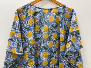 Rajasthan inspiré coton fait à la main Boho Caftan imprimé fleuri parole longueur peignoir robe Bikini couverture nuit porter des robes décontractées - Product Image 4