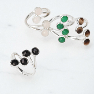 925 argent Sterling réglable bande délicate ronde noir Onyx pierre précieuse lunette réglage Original fiançailles bijoux pour femmes - Product Image 4