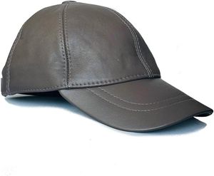 Casquette en cuir véritable doublée anti-humidité personnalisée, en cuir grainé souple, casquette de baseball à 6 panneaux, fournisseur - Product Image 6