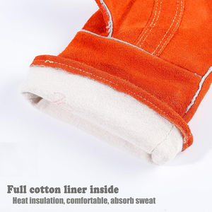 Guantes de trabajo de seguridad resistentes al calor de 16 pulgadas para soldador, guantes de soldadura de trabajo Industrial de cuero dividido de vaca - Product Image 5
