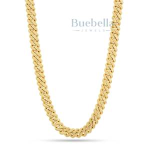 925 12mm collar de diamantes de moissanita estilo rapero joyería de Hip Hop con ajuste de punta de 2 filas cadena de eslabones cubanos de Miami para hombres - Product Image 3