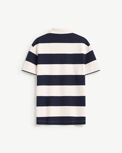 เสื้อถักแขนสั้นลายแถบสำหรับผู้ชายพิมพ์พอดีระบายอากาศได้ดีใช้ประจำเวียดนาม - Product Image 4