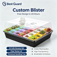 Boîte de protection transparente en PET pour semis de plantes, emballage pour boutures en pot et pousses