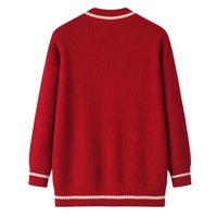 Großhandel Hot Selling Herren bestickte Strickjacke Frühling/Herbst Oberbekleidung Paare Stricken Loose Casual Top Fresh Thick Sweater Trend