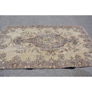 Tapis turc vintage 5x8ft Beige marron grande surface en laine Patchwork Design Rectangle couloir Style Latex support pour chambre d'adolescents - Product Image 3