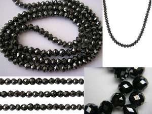 Perles de diamants en vrac noires naturelles de 1 à 4 mm de taille AAA Clarté Qualité Collier à facettes - Product Image 4