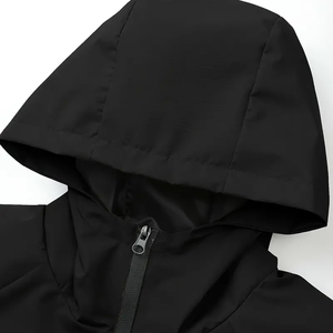 Abrigo informal y elegante para hombre, chaqueta con capucha y bloqueo de color con diseño de bolsillo con cremallera - Product Image 1