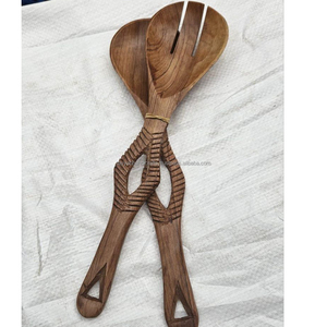 Teak Wood <b>Cooking</b> <b>Utensils</b> for Nonstick Cookware <b>Wooden</b> Spoons for Kitchen Use for Parties - Product Image 3
