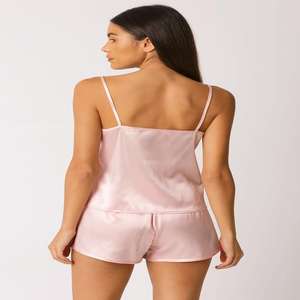 2026 Best Selling Satin Women's Sleepwear Soft & Stretchy Ribbed Sleep Tank & Comfort Set Summer Essential Shorts Pajama Sets - Product Image 2