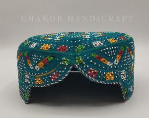 Mens Afghani Pashtun Cultural Traditional Islamic Formal Lace Embroidered <b>Cap</b> Handmade <b>Ethnic</b> Headwear Mosque Prayer Use Custom - Product Image 5