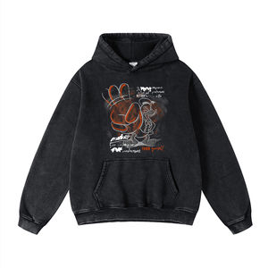 เสื้อสเวตเตอร์แบบบล็อกสีทึบขนาดใหญ่เสื้อมีฮู้ดลำ100% ผ้าฝ้ายปักลายพิมพ์โลโก้แบบกำหนดเองซักได้ - Product Image 1