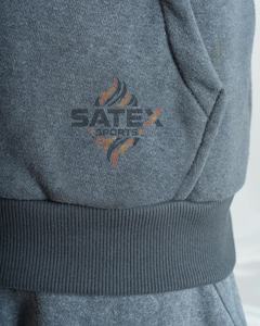 Sudadera con Capucha Unisex de Gran Tamaño, Estilo Vintage, de Poliéster/Algodón, con Cremallera en Relieve, Degradado, Lavado Ácido, Apliques y Tinte Liso - Product Image 5