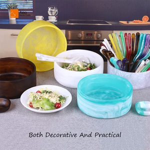 Bol à mélanger en résine tendance, finition de haute qualité, bol en résine pour mariage, restaurant, hôtel, bol à fruits en résine, bol de service en résine - Product Image 2