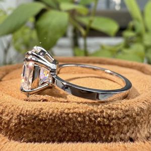 Bague de fiançailles en diamant taille coussin 3,00 CT, or massif 10K, bague solitaire avec sertissage à griffes, taille coussin 9x9mm, bague de mariage - Product Image 4