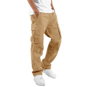Pantalones cargo de ajuste holgado para hombre al por mayor pantalones multibolsillos de color naranja proveedor directo de fábrica - Product Image 6