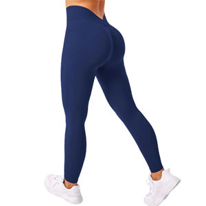 New Style Customized High Gym Leggings Sport Fitness Leggings <b>Back</b> V Shape Lifting Women <b>Tights</b> Yoga Leggings OEM Service - Product Image 1