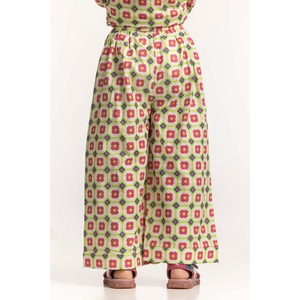 กางเกงขายาวเอวสูงทรงขาบานสำหรับผู้หญิง รุ่น TG-TRC-SS24-306 ระบายอากาศได้ดี เหมาะสำหรับใส่ทำงาน มีขอบเอวยางยืด ตกแต่งด้วยลวดลาย - Product Image 1