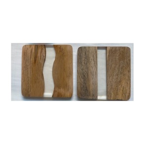 Sous-verre en bois et résine pour tasse à thé forme carrée meilleure qualité prix d'usine direct sous-verre en résine bois pour Restaurant - Product Image 5