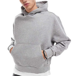 Streetwear Color Block Hoodie Cut and Sew Patchwork Hip Hop Sudadera con capucha para hombre Dos tonos Oversized Heavyweight Hoodies Basics - Product Image 1