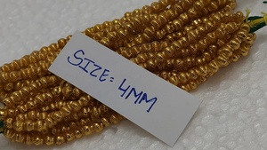 Cuentas de Vidrio Metálicas Doradas Hechas a Mano de 4mm, para Diseñadores y Artesanos, Pulseras, Collares, Adornos Festivos, Caja Conifer - Product Image 4