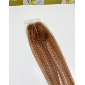 Surbrillance blonde vietnamienne personnaliser BoneStraight Machine Double trame 100% Extensions de cheveux humains vierges Remy fermeture dentelle - Product Image 4