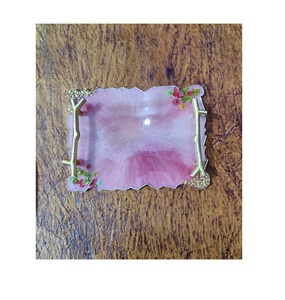 Luxueux plateau en résine fruits secs collations décoratives plateau de service organisateur cuisine salle de bain plateau en résine plateau de vanité - Product Image 4