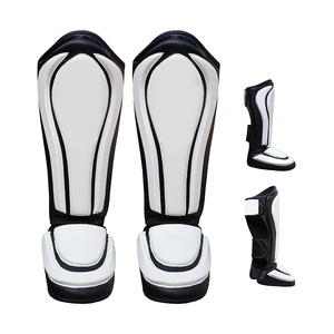 Precio barato de fábrica, protección de piernas, entrenamiento de béisbol, espinilleras, cómoda correa doble, cuero genuino de PU, protectores de piernas para hombres - Product Image 6