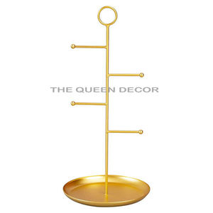 Venta al por mayor de fábrica de lujo de mármol chapado en oro de Metal pendiente anillo pendiente COLLAR COLGANTE joyería soporte de exhibición - Product Image 2