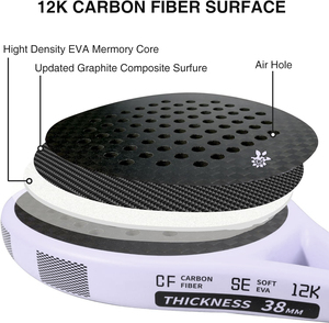 Meilleure vente fabricant usine entraînement professionnel noir carbone Padel Paddle raquette de tennis - Product Image 5