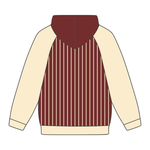 KAP Sweat à capuche marron manches raglan neutres à fines rayures en coton mélangé vêtements de fraternité grecque Divine Nine HBCU Greek Merch - Product Image 3