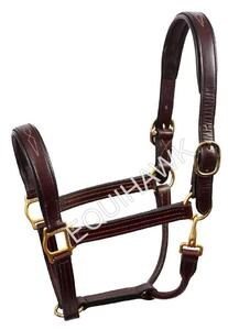 Accessoire de bride occidentale de style anglais de qualité supérieure licou de cheval en cuir souple avec raccords en laiton cousus fantaisie - Product Image 6