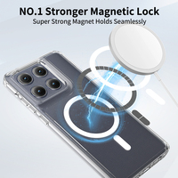Funda Magnética para Teléfono Móvil con Carga, TPU Rígido + Acrílico Flexible, Esquinas con Amortiguación de Aire, Anti-Caídas, Diseño de Lujo, Acabado Esmerilado