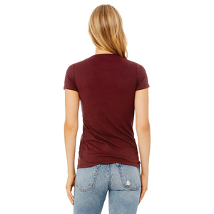 Camiseta ajustada con cuello en V para mujer, Camiseta básica informal de tela suave elástica cómoda, adecuada para uso diario, entrenamientos de gimnasio - Product Image 3