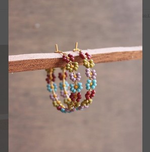 ต่างหูขอบลูกปัดสไตล์โบโฮพื้นเมืองต่างหูลูกปัดขนนกขนนก - Product Image 1