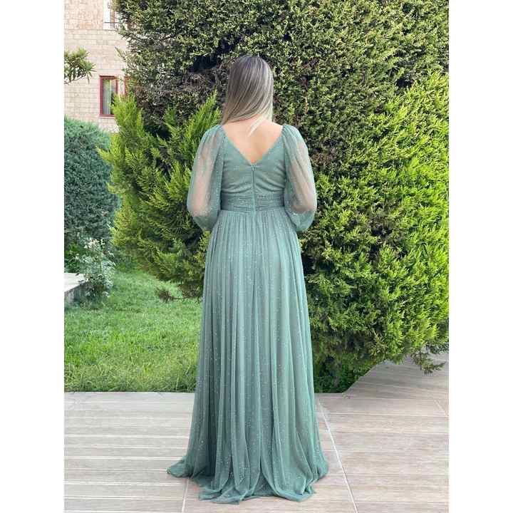 Long Balloon Sleeve Colorful Silvery Button Waist Kilos New Season Evening Dress Jn1639 1639