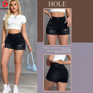 Shorts Vaqueros Desgastados para Mujer, Proveedor OEM de Pakistán, Tela Suave y Elástica, Estilo Ideal para Ropa Casual de Calle - Product Image 6