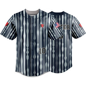 Ensembles d'uniformes de baseball et de softball personnalisables pour hommes, sweat-shirt en maille respirante, maillot brodé, sublimation thermique, taille plus - Product Image 1