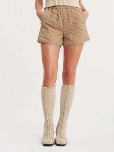 2024 nouvelle tendance polyester recyclé matelassé rembourré OEM personnalisé diamant Quilting poches latérales respirant confortable femmes Shorts - Product Image 2