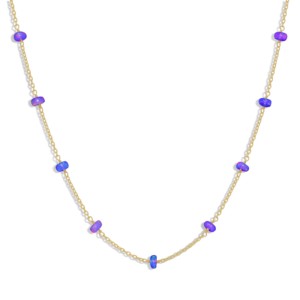 GOODSTONE, collar de plata de ley 925 para mujer con cuentas de ópalo de lavanda Natural, chapado en oro, tamaño 14, joyería de piedra natal, regalo - Product Image 1