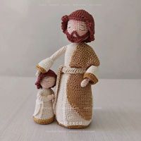 45 poupées en crochet de la Nativité de Noël en gros faites à la main Amigurumi Santa, Jesus, Mary, Lamb & Holiday Characters