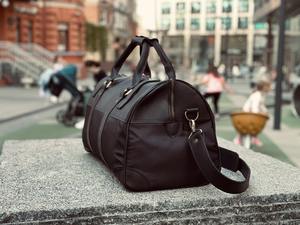 Sac de voyage en cuir et toile Sac polochon classique pour hommes et femmes Style vintage LCTB-0076 de voyage pour le week-end et la nuit - Product Image 6