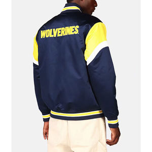 Chaqueta de satén de béisbol bordada personalizada 100% poliéster cortavientos chaquetas universitarias de satén de béisbol de satén personalizadas para hombres - Product Image 2