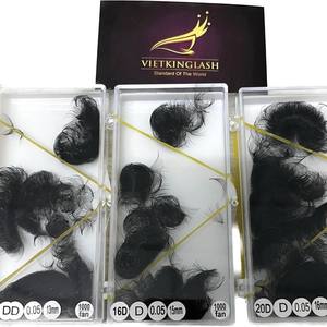 Handmade Synthetic 0.03mm-0.05mm Thickness Best Selling Premade Factory-Premium 10D-20D Volume Natural Long <b>Lashes</b> Extensions - Product Image 6