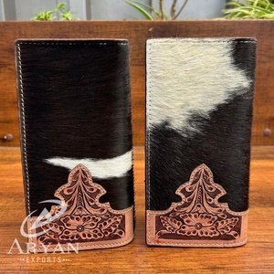 OEM personalizado de lujo de los hombres de mano de cuero largo plegable billetera al por mayor de moda auténtica piel de vaca carteras para tarjetas de crédito - Product Image 1