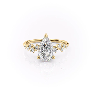 Meilleure collection Bague de fiançailles en diamant cultivé en laboratoire taille poire 1,5 ct Or blanc massif 14 carats Diamant empilable certifié IGI - Product Image 2